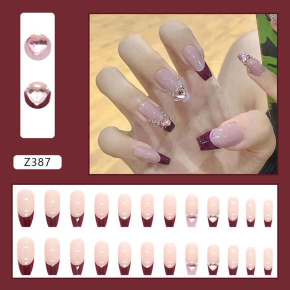 Cabernet Press On Nail Set - Picture 1 of 2